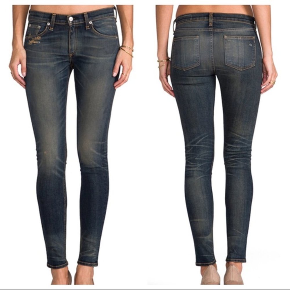 Rag & Bone Cate Mid-Rise Skinny Jeans Size 27 Arsenal